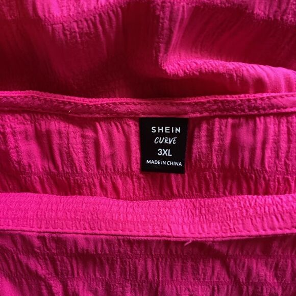 Shein Curve - Pink Square Neck Women's Top — 3XL - Picture 4 of 4